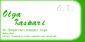 olga kaspari business card